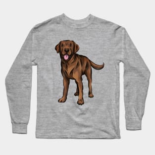 Cute Chocolate Labrador Dog Long Sleeve T-Shirt